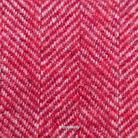 NWOT Wool Herringbone Burgundy Scarf with Big Stripe - Picture 3 of 13